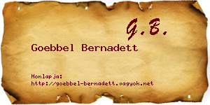 Goebbel Bernadett névjegykártya